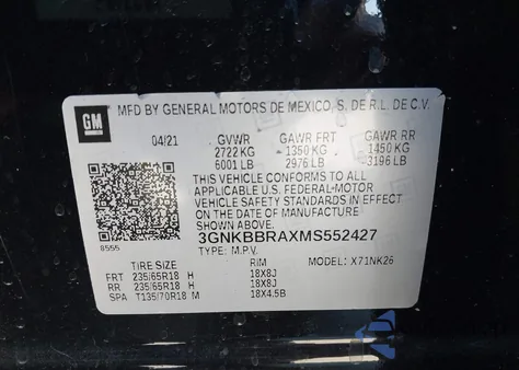 2021 Chevrolet Blazer Fwd 1Lt z USA, uszkodzony, nr VIN 3GNKBBRAXMS552427